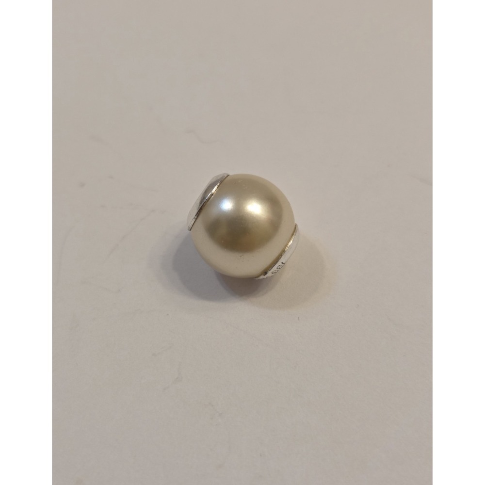 International Bullion Bureau IBB Sterling Silver Synthetic Pearl Slide Charm 925